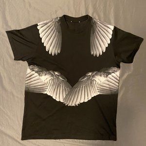 Women's Black Wings Printed Cotton Jersey T-shirt